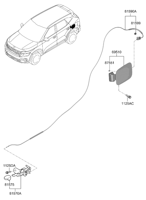 2023 Kia Seltos Fuel Filler Door Diagram
