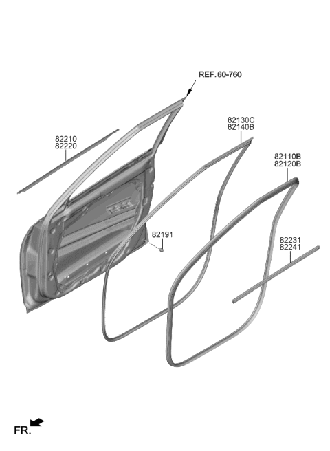 2022 Kia Seltos W/STRIP-Fr Dr Belt I Diagram for 82230Q5000