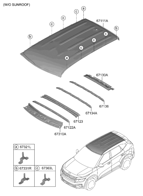 2022 Kia Seltos Roof Panel Diagram 1