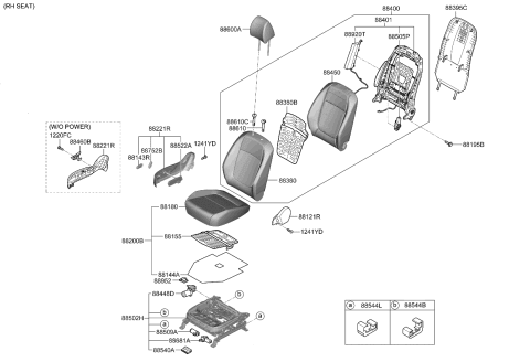 2024 Kia Seltos Front Back Covering Assembly Diagram for 88460Q5060AXA