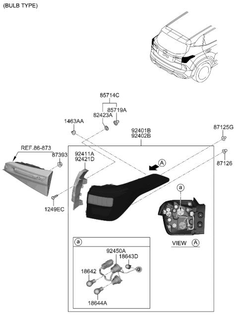 2022 Kia Seltos Rear Holder & Wiring Diagram for 92485Q5010