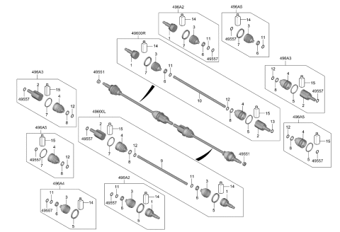 2023 Kia Seltos Shaft Assembly-Drive Rr Diagram for 49600Q5000