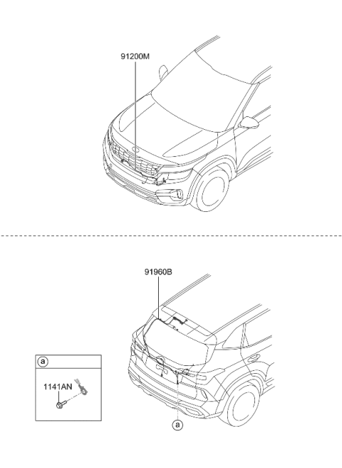 2021 Kia Seltos Wiring Assembly-Tail GAT Diagram for 91650Q5030