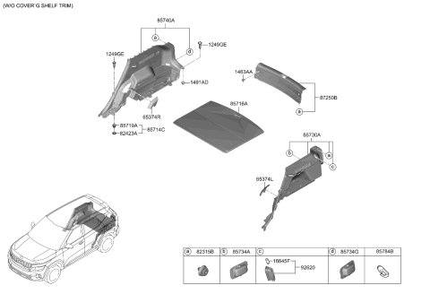 2024 Kia Seltos Cover-Luggage Side,R Diagram for 85745Q5000