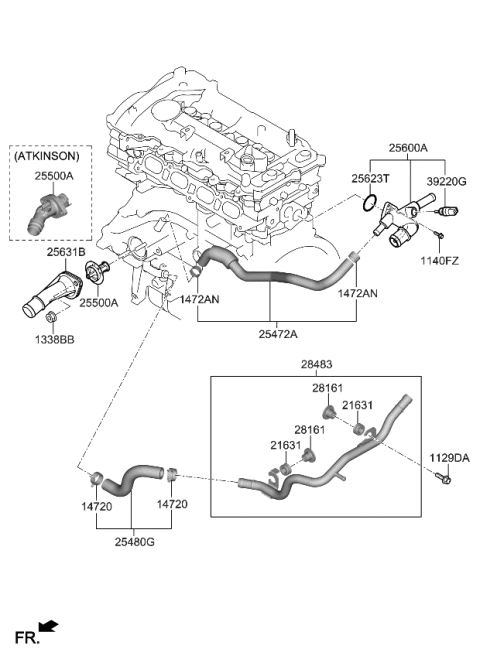 2021 Kia Seltos Coolant Pipe & Hose Diagram 2