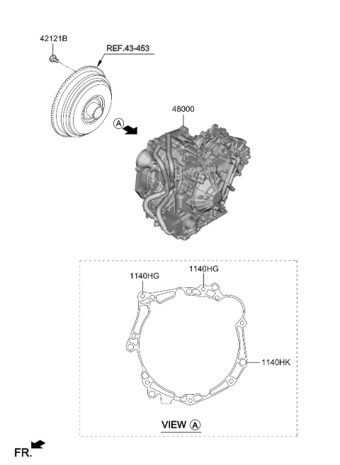 2021 Kia Seltos TRANSAXLE Assembly-CVT Diagram for 480002H751