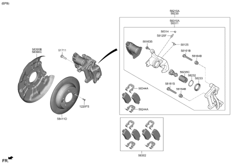 2023 Kia Seltos Rear Wheel Brake Diagram 2