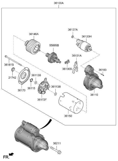 2024 Kia Seltos SOLENOID Switch Assembly Diagram for 361202J301