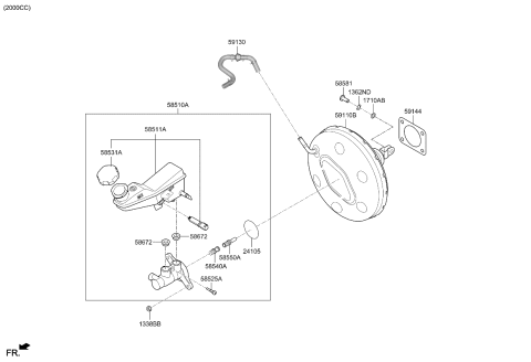 2024 Kia Seltos Brake Master Cylinder & Booster Diagram 2