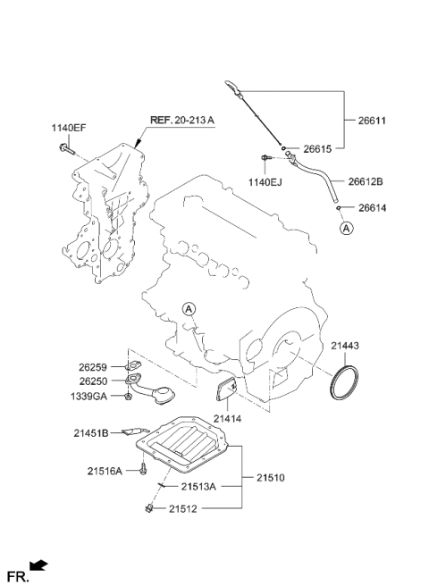 2021 Kia Seltos Oil Level Gauge Rod Assembly Diagram for 266112B611