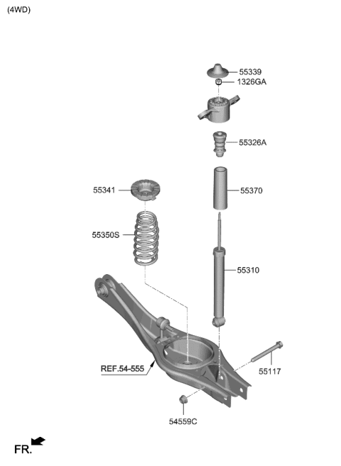 2022 Kia Seltos Rear Spring & Strut Diagram 2