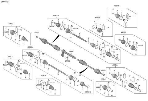 2022 Kia Seltos Drive Shaft (Front) Diagram 1