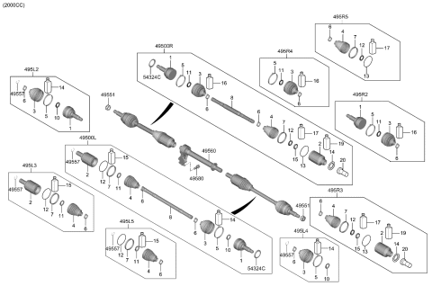 2021 Kia Seltos Drive Shaft (Front) Diagram 1