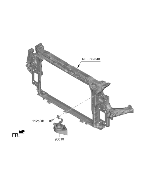 2022 Kia Seltos Horn Assembly-Low Pitch Diagram for 96611Q5000