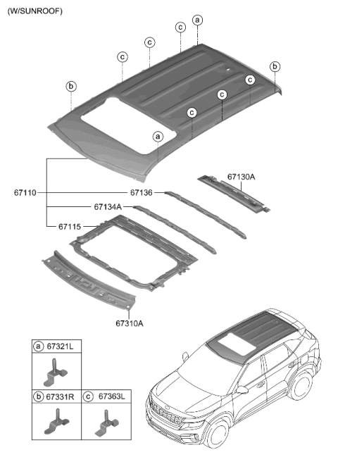 2021 Kia Seltos Roof Panel Diagram 2