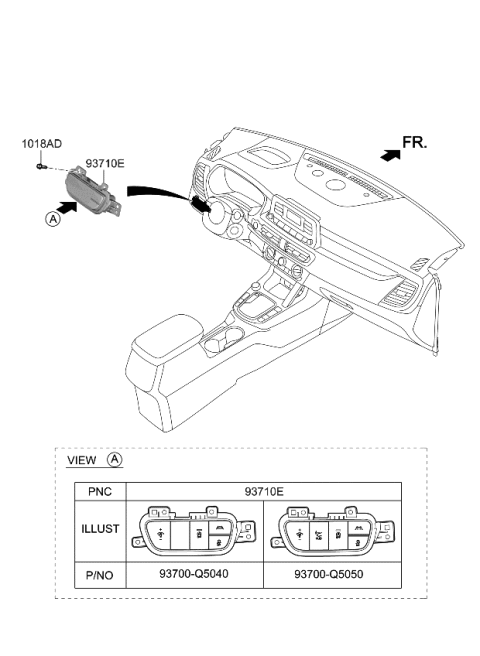 2024 Kia Seltos SWITCH ASSY-SIDE CRA Diagram for 93700Q5060CDD