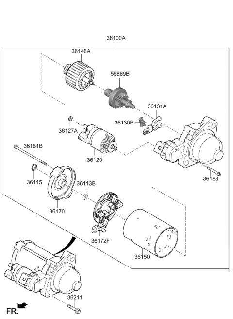 2023 Kia Seltos Starter Assy Diagram for 361002B800