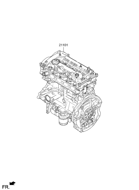 2021 Kia Seltos ENGINE ASSY-SUB Diagram for 1E3412EH00