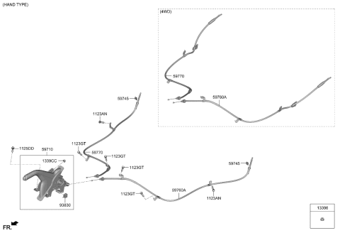 2023 Kia Seltos Cable Assembly-Parking B Diagram for 59760Q5000