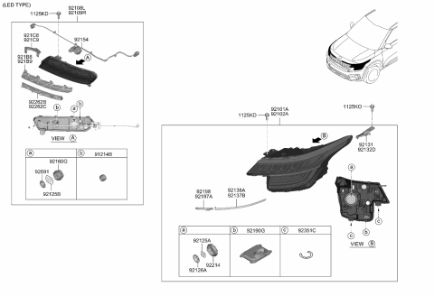 2024 Kia Seltos Led Driver Module Diagram for 92180Q5210