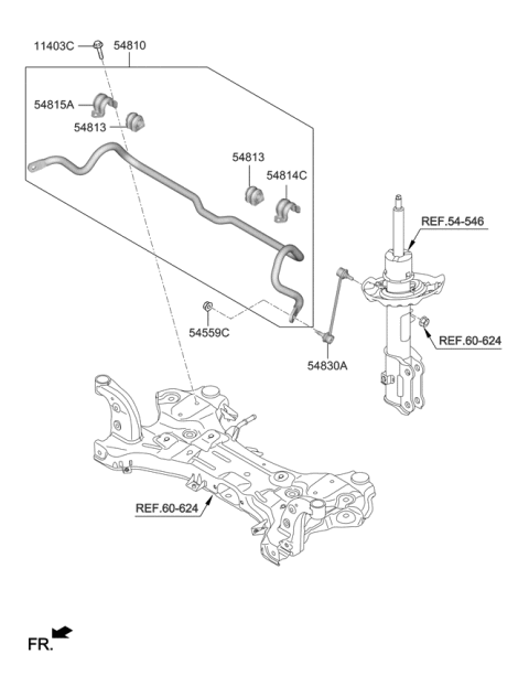 2022 Kia Seltos Front Suspension Control Arm Diagram