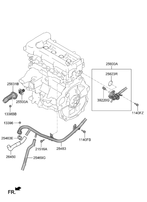 2022 Kia Seltos Pipe-Heater Diagram for 254572B712