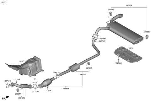 2021 Kia Seltos Muffler & Exhaust Pipe Diagram 2