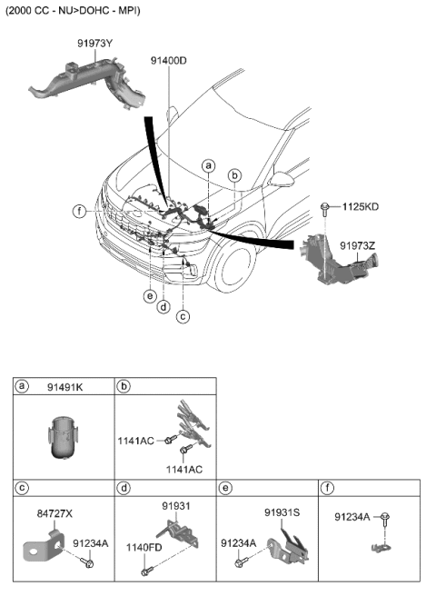 2023 Kia Seltos Wiring Assembly-Control Diagram for 91430Q5240