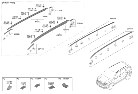 2024 Kia Seltos Roof Garnish & Rear Spoiler Diagram 1