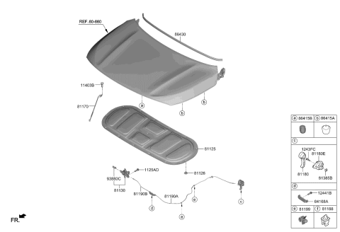 2024 Kia Seltos Hood Latch Assembly Diagram for 81130Q5000