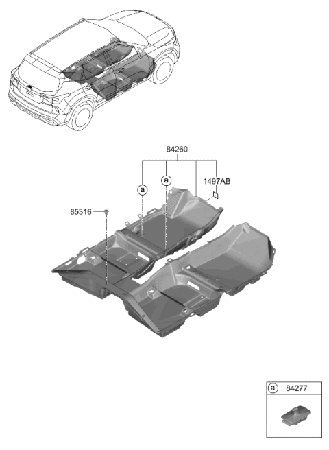 2021 Kia Seltos Carpet Assy-Floor Diagram for 84260Q5150WK