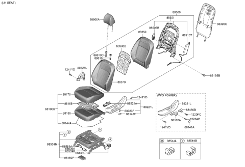 2024 Kia Seltos Frame Assembly-Fr Seat B Diagram for 88310Q5010