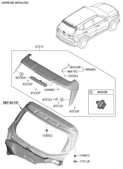 2023 Kia Seltos Pad 4-Rear Spoiler Diagram for 872C1Q5000