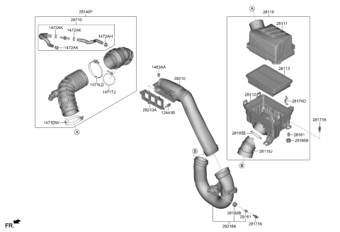 2021 Kia Seltos Duct Assembly-EXTN Diagram for 28218Q5200