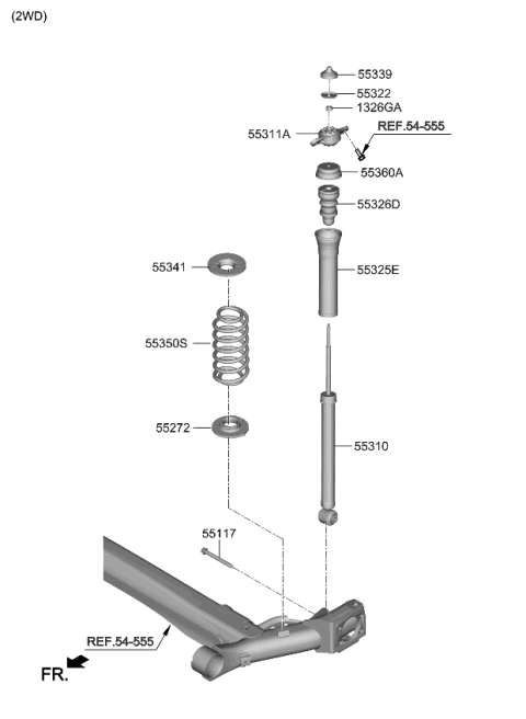 2024 Kia Seltos SHOCK ABSORBER ASSY Diagram for 55307Q5300