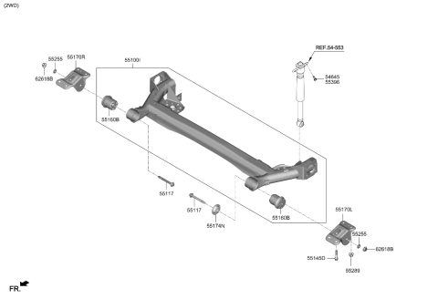 2022 Kia Seltos TORSION Axle COMPLET Diagram for 55100Q5000
