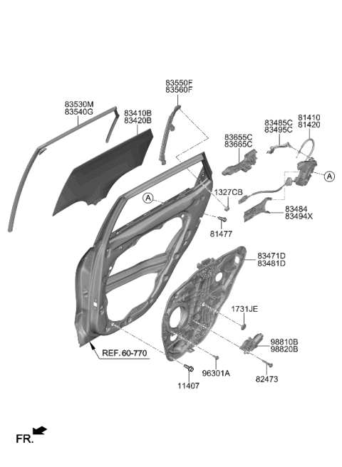 2024 Kia Seltos Panel Assembly-Rear Door Diagram for 83471Q5000