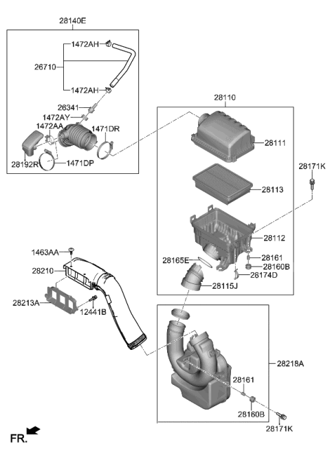 2022 Kia Seltos Duct Assembly-EXTN Diagram for 28218Q5100