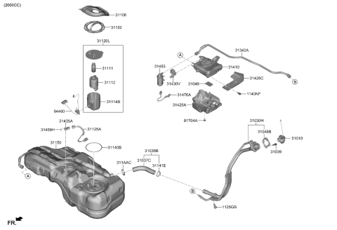 2023 Kia Seltos Hose-Leveling Pipe Diagram for 31037J9520