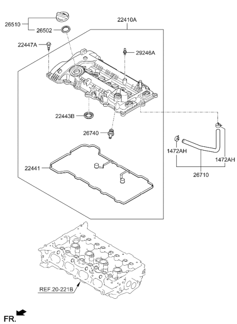 2024 Kia Seltos Cover Assembly-Rocker Diagram for 224102E700