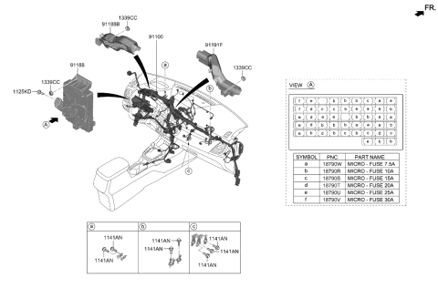 2022 Kia Seltos Instrument Junction Box Assembly Diagram for 91952Q5370