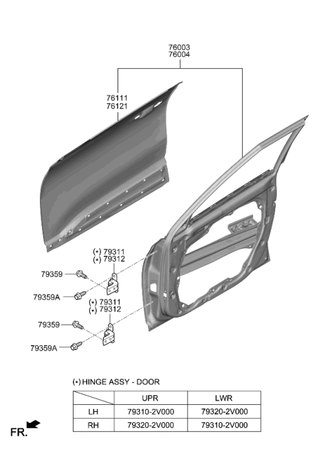 2024 Kia Seltos Panel Assembly-Front Doo Diagram for 76003Q5001