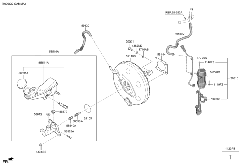 2022 Kia Seltos Cylinder Assembly-Brake Diagram for 58510Q5150