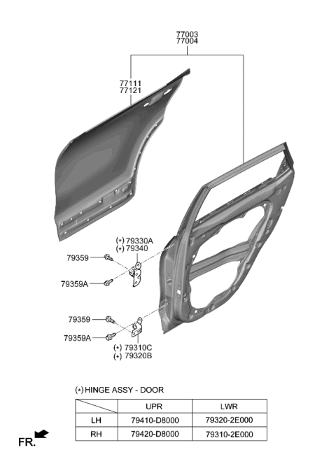 2023 Kia Seltos Panel-Rear Door OUTE Diagram for 77111Q5000