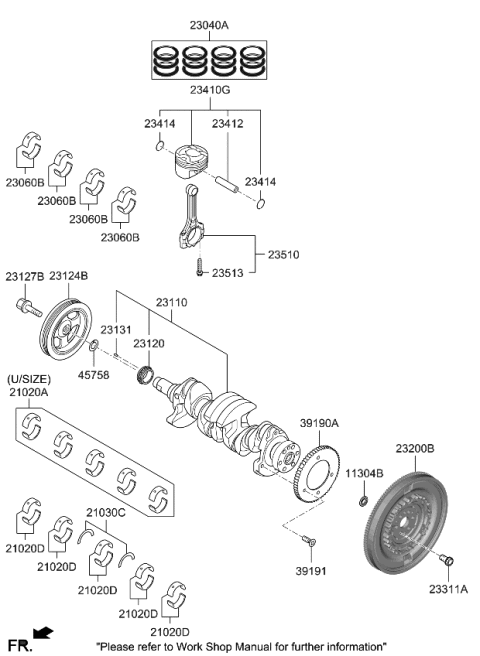 2022 Kia Seltos Crankshaft & Piston Diagram 1