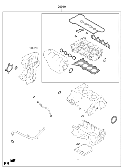 2021 Kia Seltos Engine Gasket Kit Diagram 1