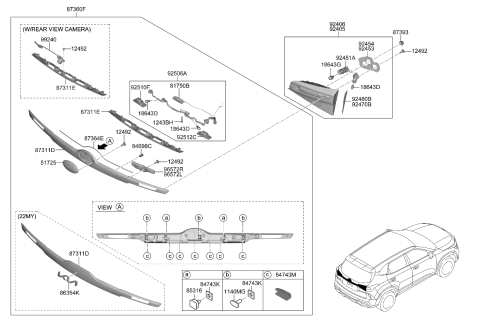 2023 Kia Seltos Back Panel Moulding Diagram