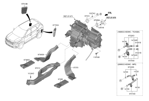 2024 Kia Seltos Heater System-Duct & Hose Diagram