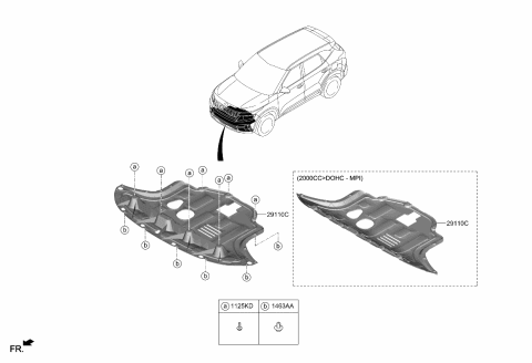 2021 Kia Seltos Panel Assembly-Under COV Diagram for 29110Q5050