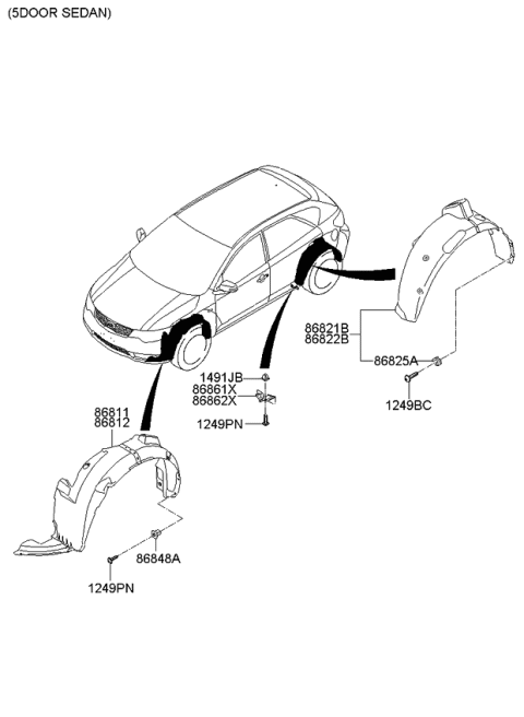 2009 Kia Forte Koup Wheel Guard Diagram 3